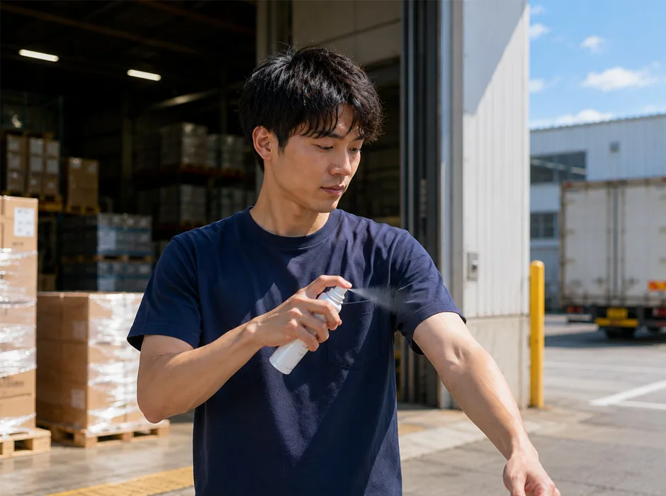 虫よけスプレー(人体用)吹きかけイメージ